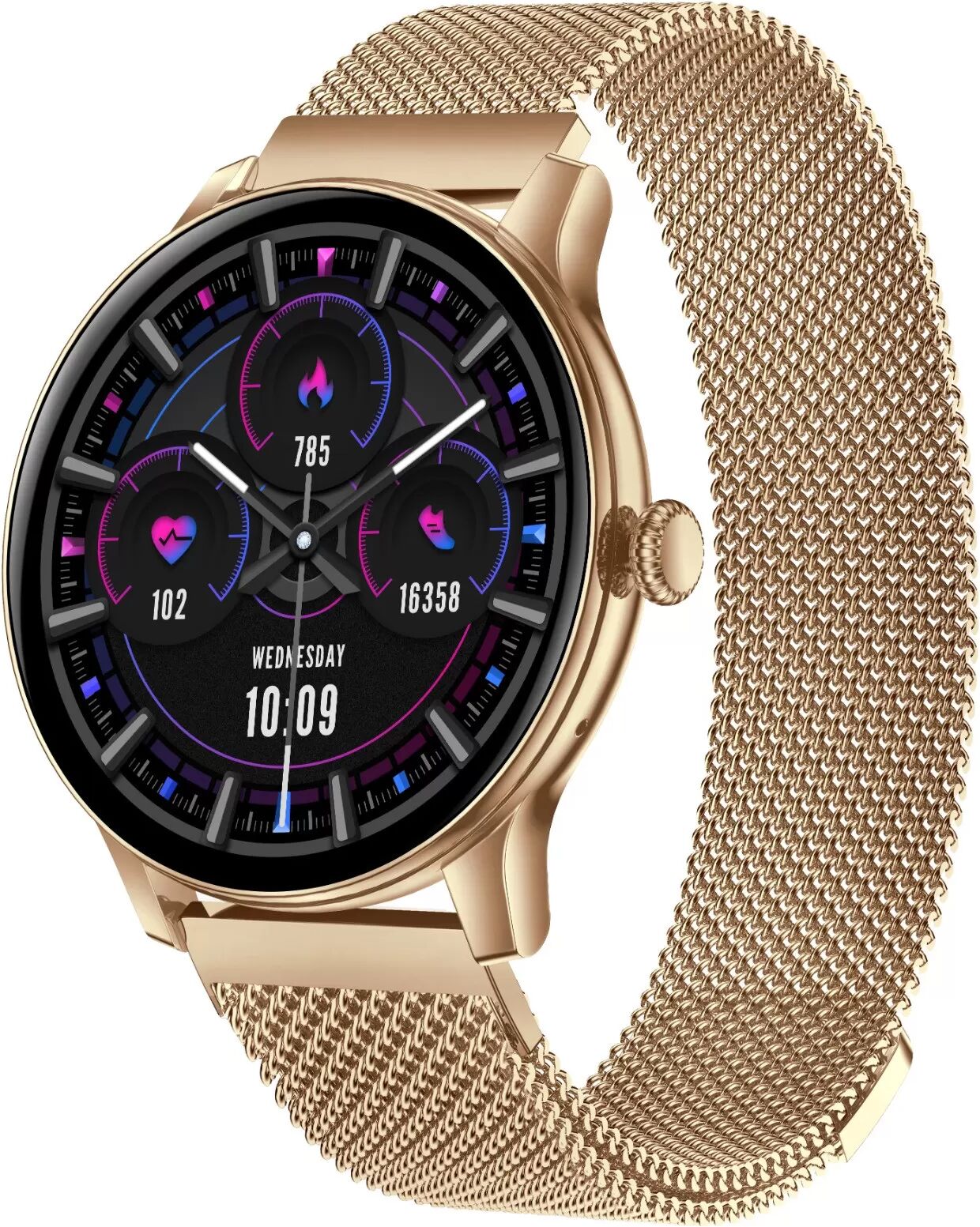 INF Multifunktionale Smartwatch mit Bluetooth-Anrufen, Gesundheitsfunktionen und mehreren Sportmodi, kompatibel mit APPLE, Gold
