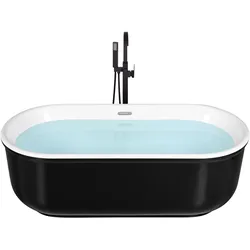 BADEWANNE FREISTEHEND 80x170x59 cm schwarz Pinel