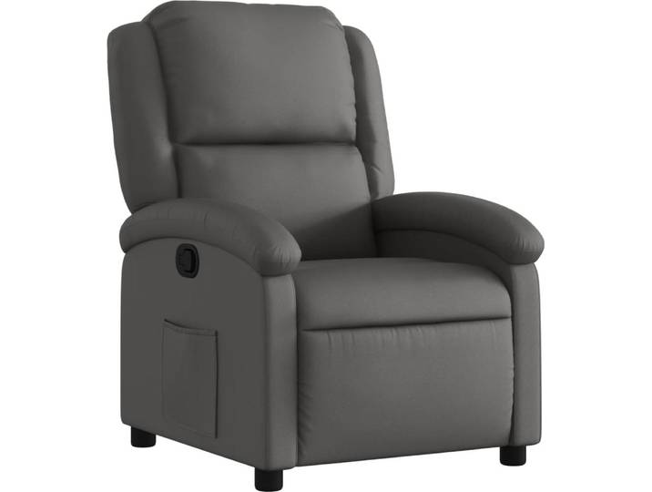 vidaXL Fauteuil relax gris cuir véritable
