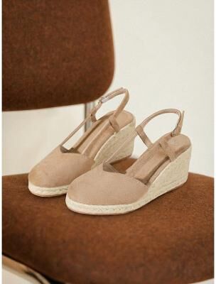 LightInthebox Women's Pink Wedge Sandals with Slingback Strap - Stylish Espadrilles for Garden Wedding Guests