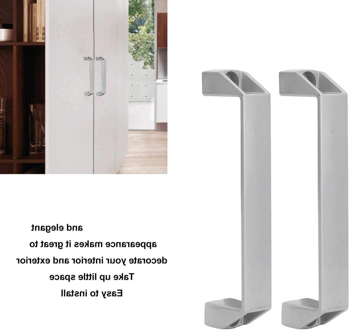 Deurkruk Set Handgreep Bar in Zilver Aluminium Legering met 180mm Gatafstand