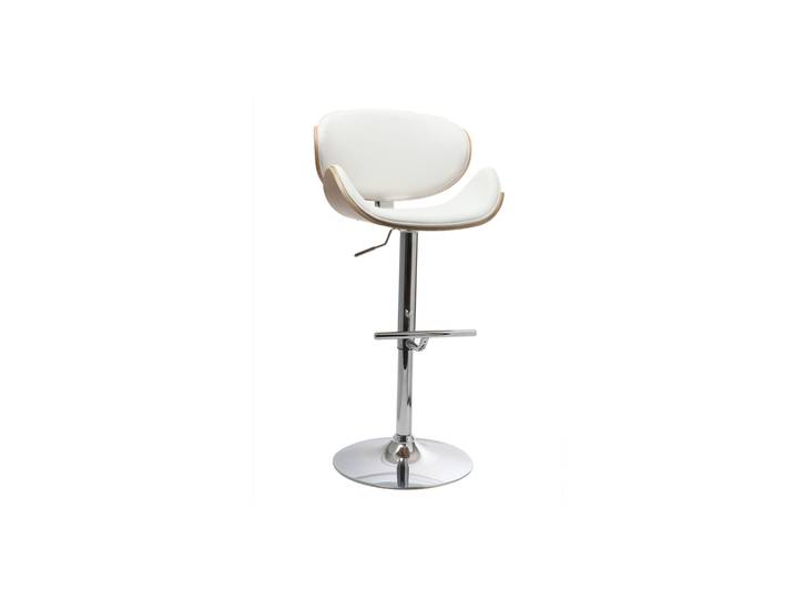 Design-Barhocker Weiß und helles Holz WALNUT