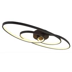 Deckenleuchte Deckenlampe Wohnzimmerlampe schwarz LED Memoryfunktion L 85 cm