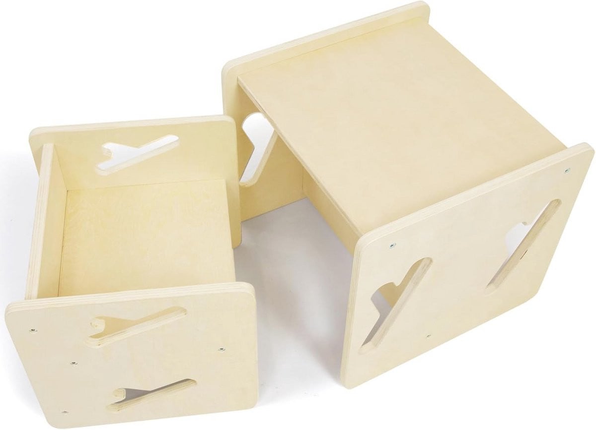 Montessori Peuter Tafel en Stoelen Set van Massief Hout voor Creatieve Ontwikkeling