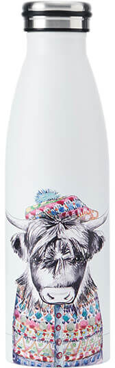 Mikasa Tipperleyhill Highland Cow Double-Walled 500ml Stainless Steel Water Bottle
