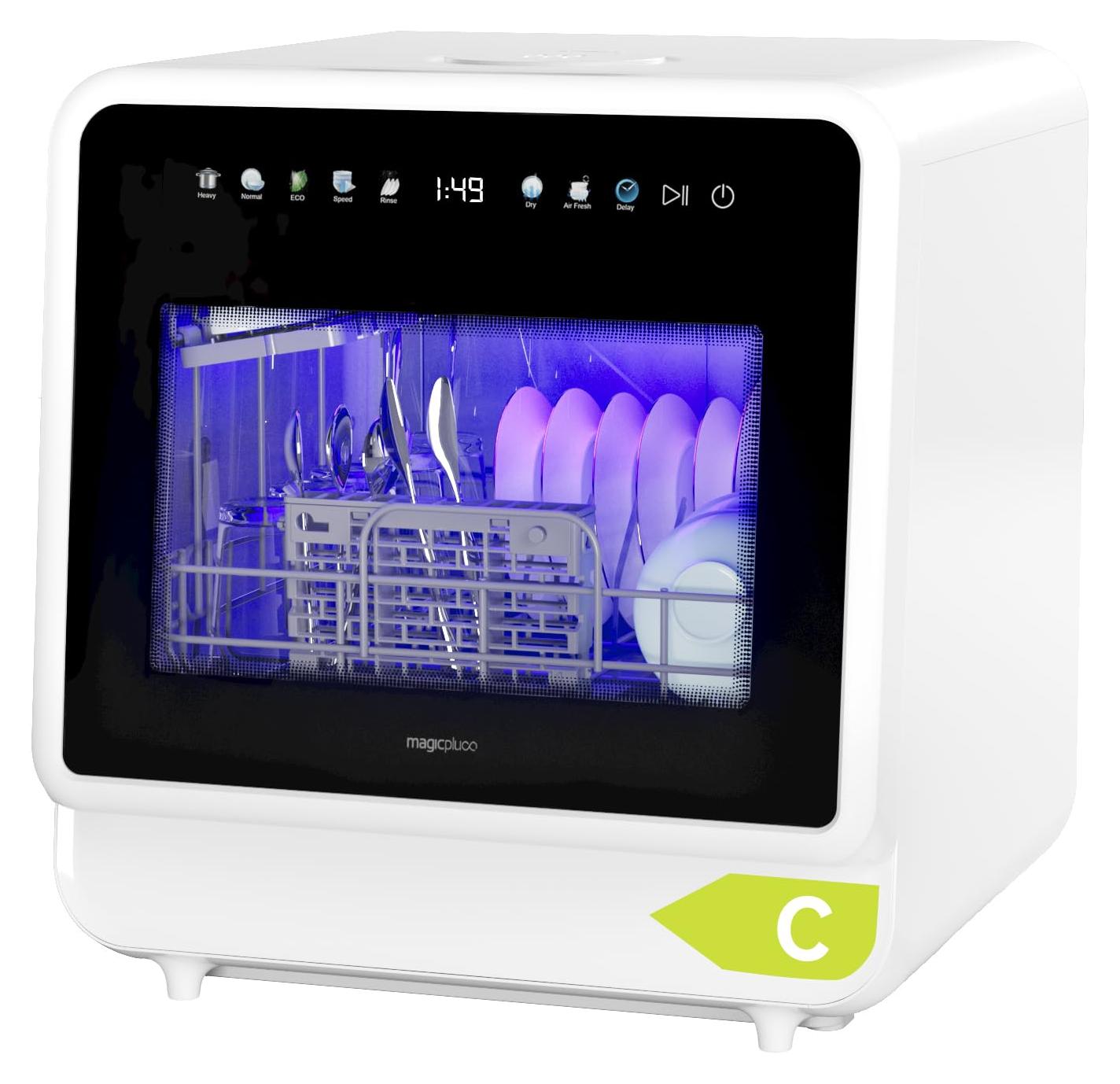 Mini-Geschirrspüler, 5 Maßgedecke, 3 Sprüharme, 8 Programme, Touchscreen