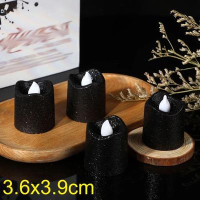 Uplift Treasures Glitter Flameless LED Tea Light Candles Multi Color Wave Design black 2pcs