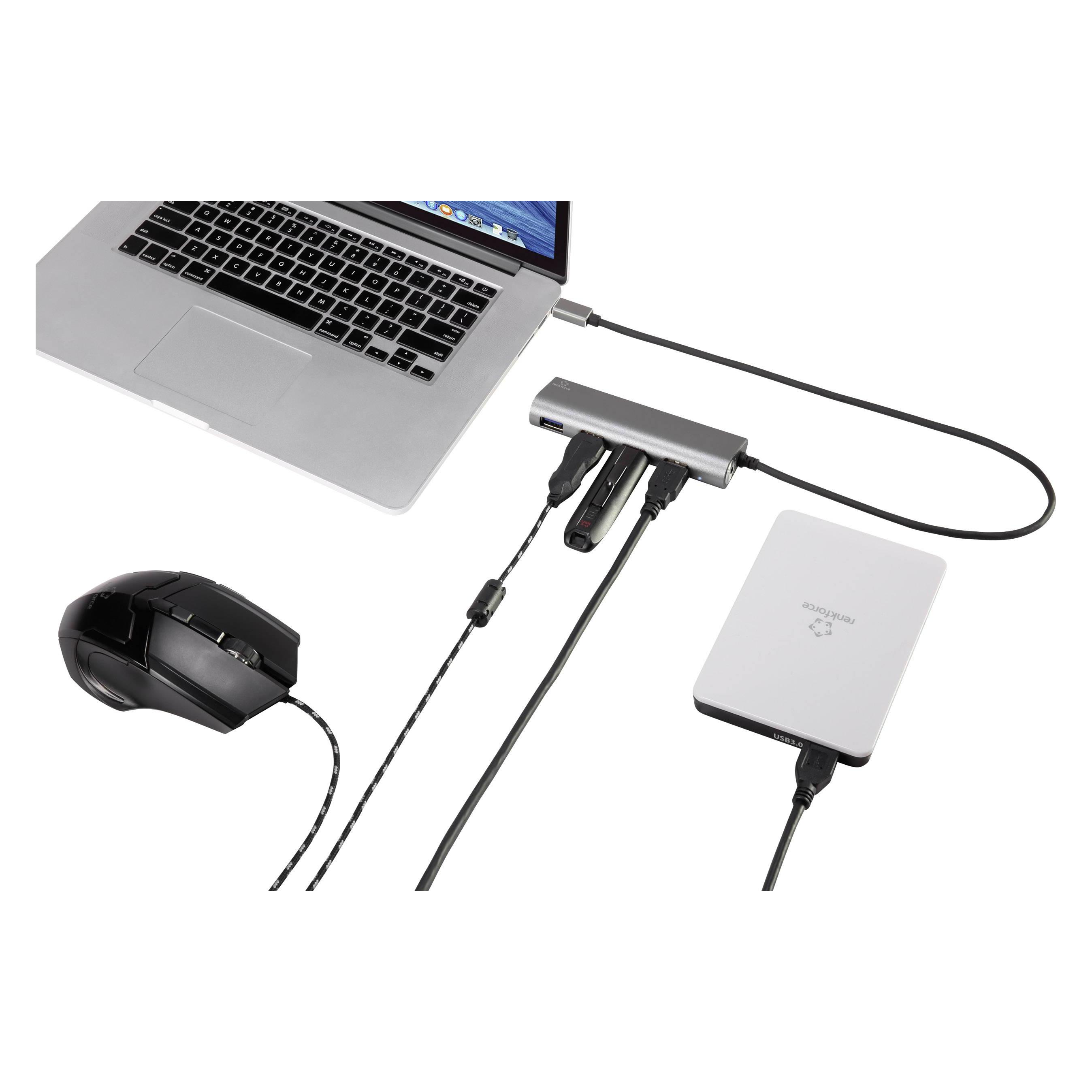 Renkforce USB 3.1 (Gen 1) Hub (USB-C, 4 Ports) (RF-3374944)