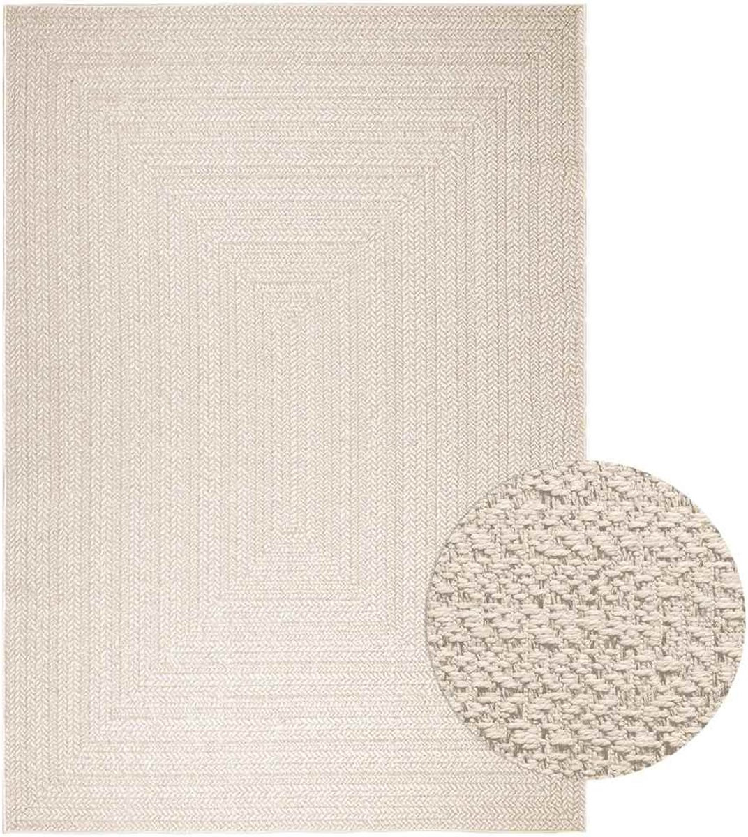 vidaXL Vloerkleed ZIZUR Jute Look Binnen en Buiten 200 x 290 cm