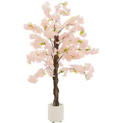 KÜNSTLICHER KIRSCHBLÜTENBAUM 120 cm Rosa mit Naturholzstamm