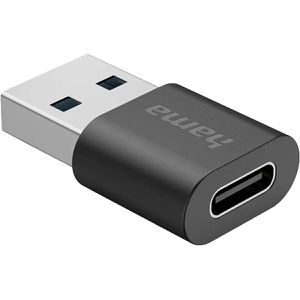 Hama USB-Adapter 00200357, schwarz, USB-C Buchse auf USB-A Stecker, USB 3.1