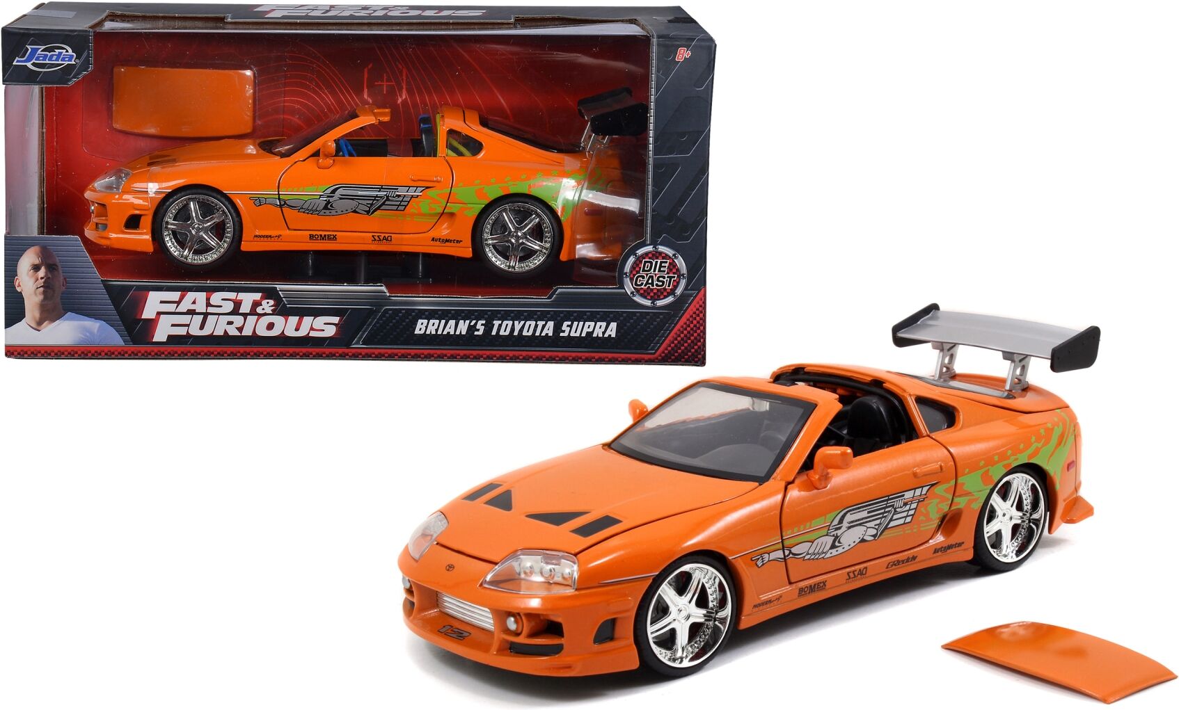 Spielzeug-Auto JADA "1995 Toyota Supra 1:24", orange, Spielzeugfahrzeuge, Kinder, Kunststoff, Metall, Spielzeug-Auto
