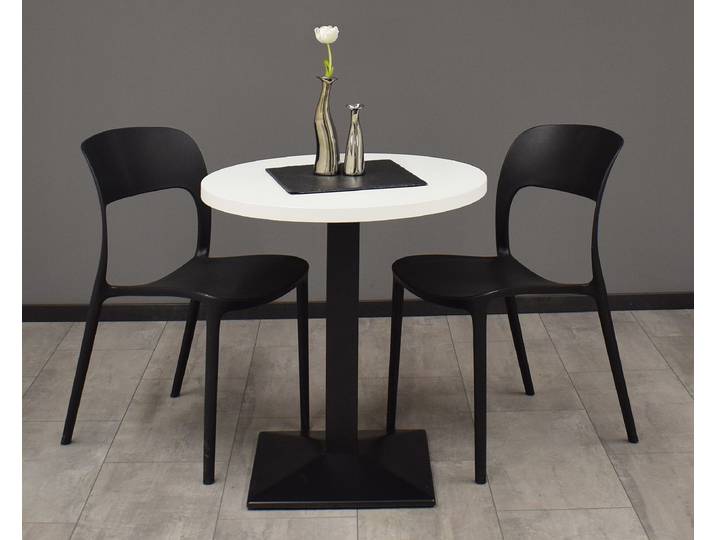 Table de bistrot Bakadi ronde 70 x 75 x 70cm Beige/Noir/Blanc mat