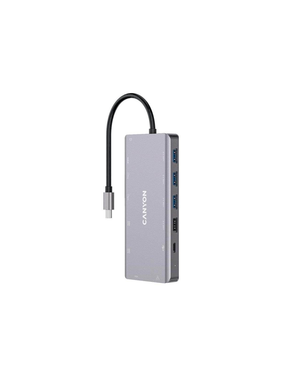 Canyon DS-12 13-in-1 USB-C Hub 4K, Dunkelgrau
