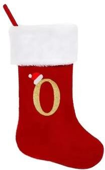 Uplift Picks Personalized Alphabet Christmas Stocking Gift Bag Hanging Ornament o 16 X 16 Cm
