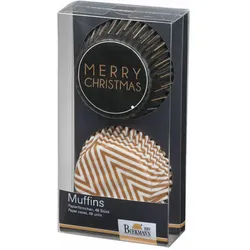 RBV BIRKMANN Birkmann Christmas Glamour I Muffin-Papierförmchen, 48 Stück, Cupcakeförmchen, Backförmchen, Papierbackförmchen, Papier, Ø 7 cm, 440722