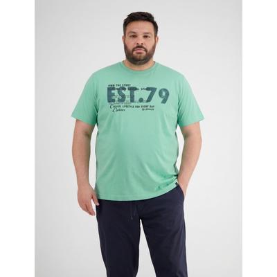 T-Shirt LERROS "T-Shirt mit Brustprint, Grosse Grössen", Herren, Gr. 3XL, grün (mint water), 100% Baumwolle, Rundhals, Shirts T-Shirt