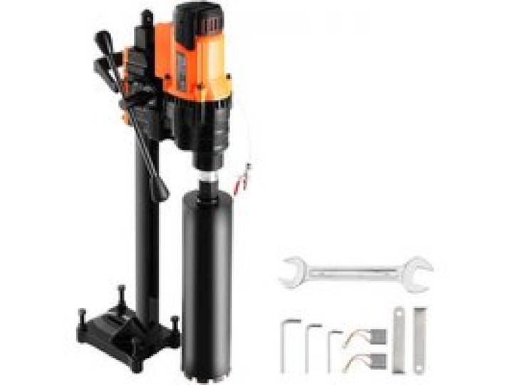 VEVOR Carotteuse à Diamant Diamètre de Perçage 20-250 mm, Perceuse au Diamant avec Support 3200 W, Appareil de Forage Diamant Perçage Humide et Sèche, pour Béton, Brique, Marbre, Construction
