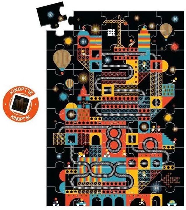 Wizzy Puzzle La ville animée 100 pièces - Djeco