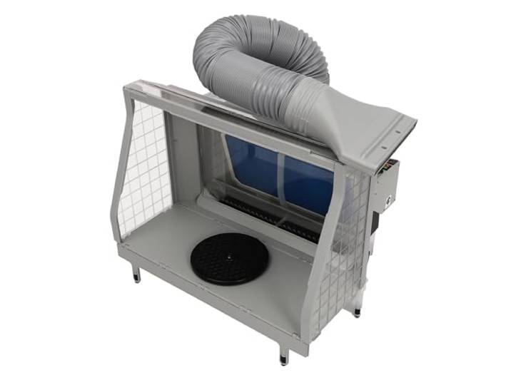 czyuRachel Airbrush Sprühbox mit 36 LEDs, Negativdruck und Wasservorhang Airbrush Absauganlage mit 360° Rotationszifferblatt, Stufenlose Lüfterregelung, Für Modellbau, Kuchen, Nägel & Spielzeug