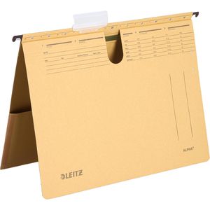 Leitz Hängehefter 1912-00-00, Alpha, A4, mit Tasche, natronbraun, Karton, 25 Stück