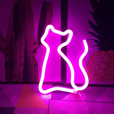 HomeDecorAndMore LLC Cute Cat Neon Light Sign Pink