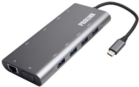 Prolinx Hub 11 en 1 USB-C. Gris metálico