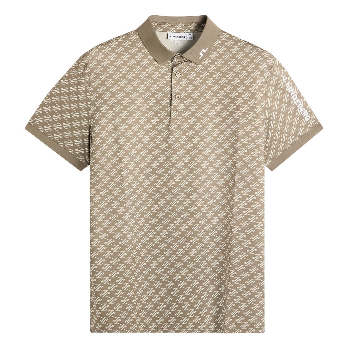 J.Lindeberg Tour Tech Print Polo cardi jacquard s brindle (C176) M GMJT14652-C176-M