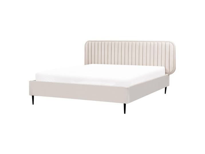 Beliani Bett mit Lattenrost 160/200 cm Beige Brin, Beige, Schwarz, 160x200 cm, Schlafzimmer, Betten