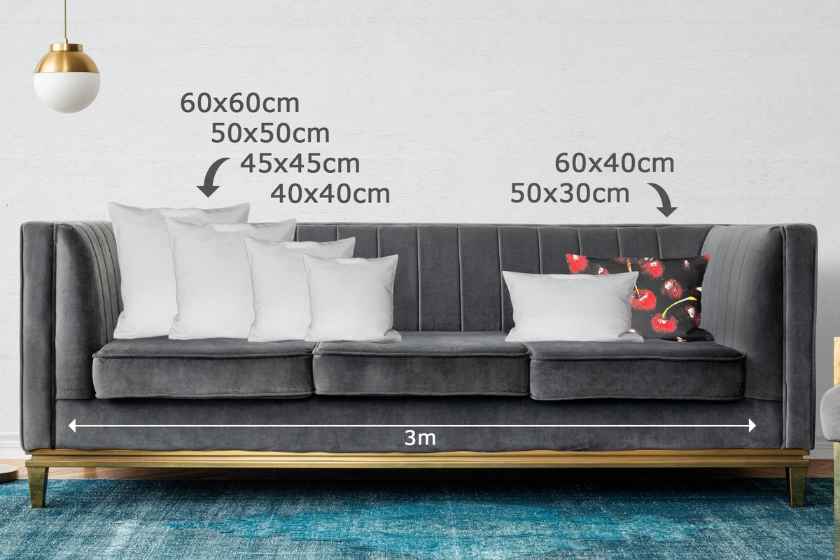 PillowMonkey Sierkussen Rood met Kersenprint B/D/H: 60 x 40 cm