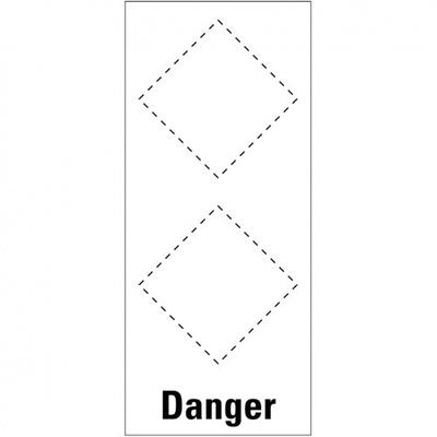 Aufkleber I Grundetikett Danger, für 2 GHS-Piktogramme, Polyesterfolie, selbstklebend, 55x115mm