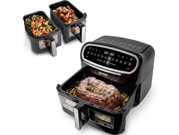 Duronic Heißluftfritteuse AF34 BK Heißluftfritteuse, 2400,00 W, Fritteuse 10 Liter Volumen, 10 Programme