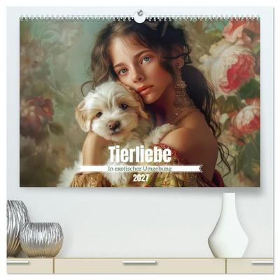 Tierliebe - In exotischer Umgebung (hochwertiger Premium Wandkalender 2027 DIN A2 quer), Kunstdruck in Hochglanz