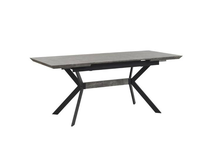 Table effet béton et noir 140 / 180 x 80 cm BENSON
