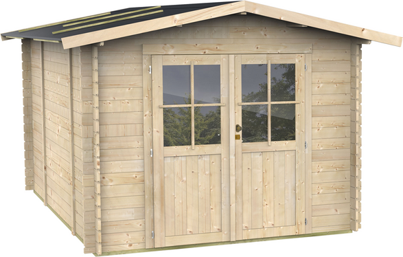 Alce Opera 250x250  Gerätehaus aus Holz  Mit Fenstern und Doppelflügeltür  250x250x207 cm