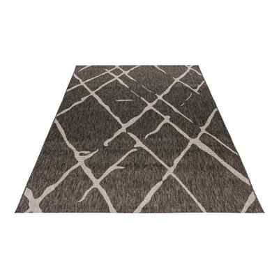 Teppich OBSESSION "My Tallinn 540", grau, B:120cm H:2mm L:170cm, Polypropylen, Teppiche, Teppich, Flachgewebe, modernes Rauten Muster, In- und Outdoor geeignet