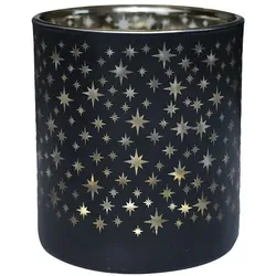 Windlicht Stars schwarz 8cm