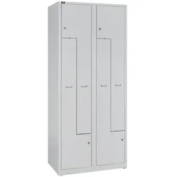 Bisley Light Garderobenschrank 2x2, 80 cm breit grau, 80x185x50 cm