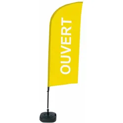 Showdown Displays Beachflag Alu Wind Komplett-Set Geöffnet Gelb Französisch