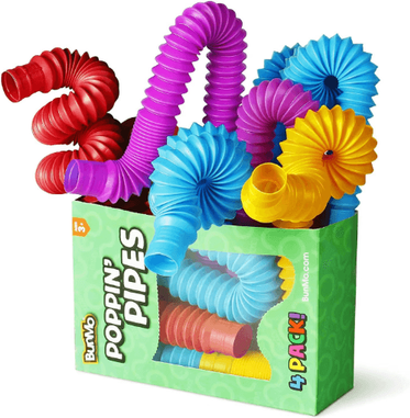 Inspire Picks Mini Pop Tube Fidget Toys 4 Pack For Stress Relief, Sensory Play & Creative Building c