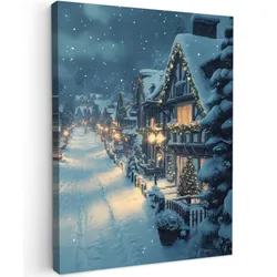 LEINWANDBILD Weihnachtsdorf - Weihnachten - Schnee - Winter Room Decor 30x40 cm