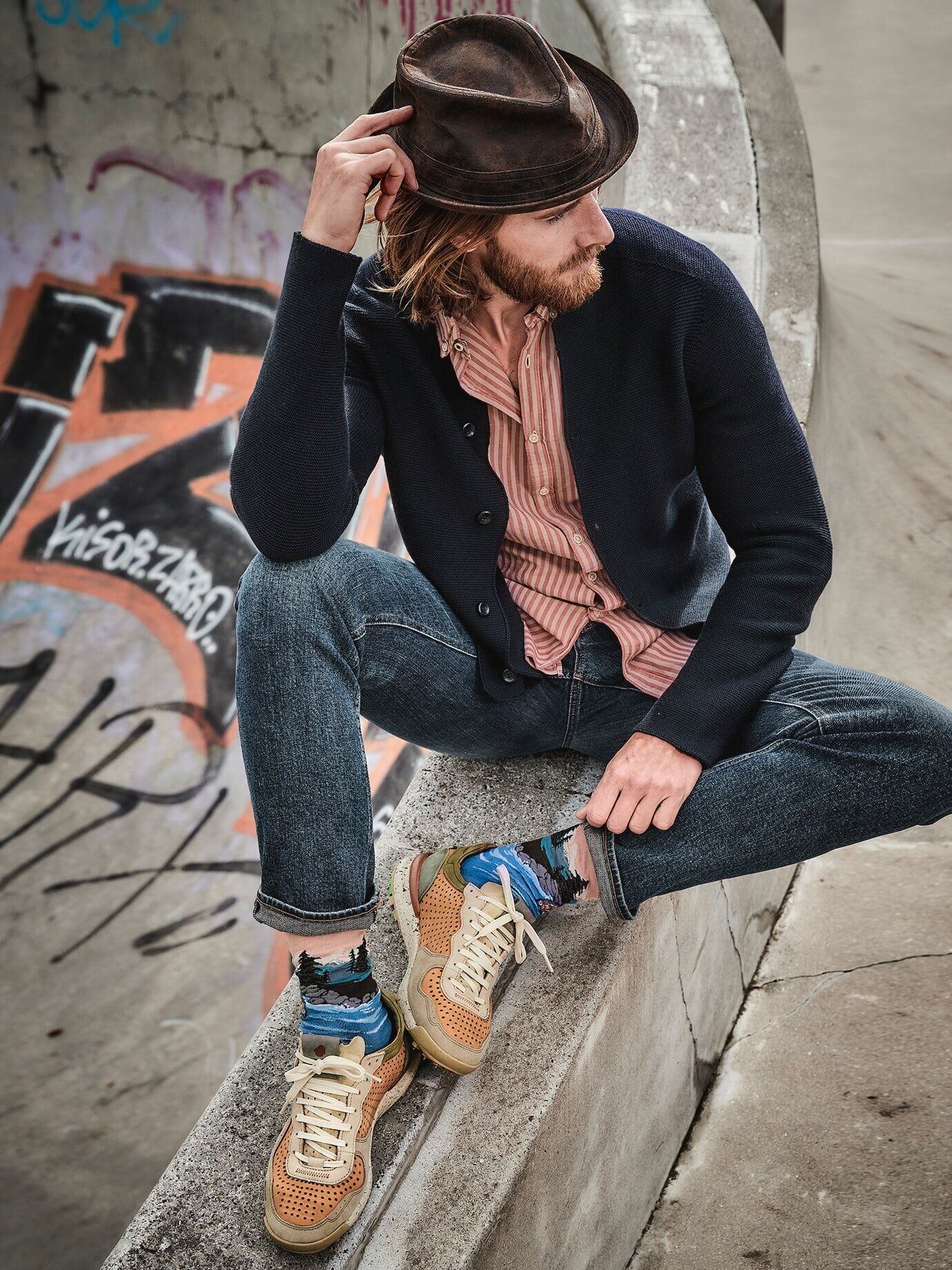 Stetson Leder-Trilby Braun 60/61
