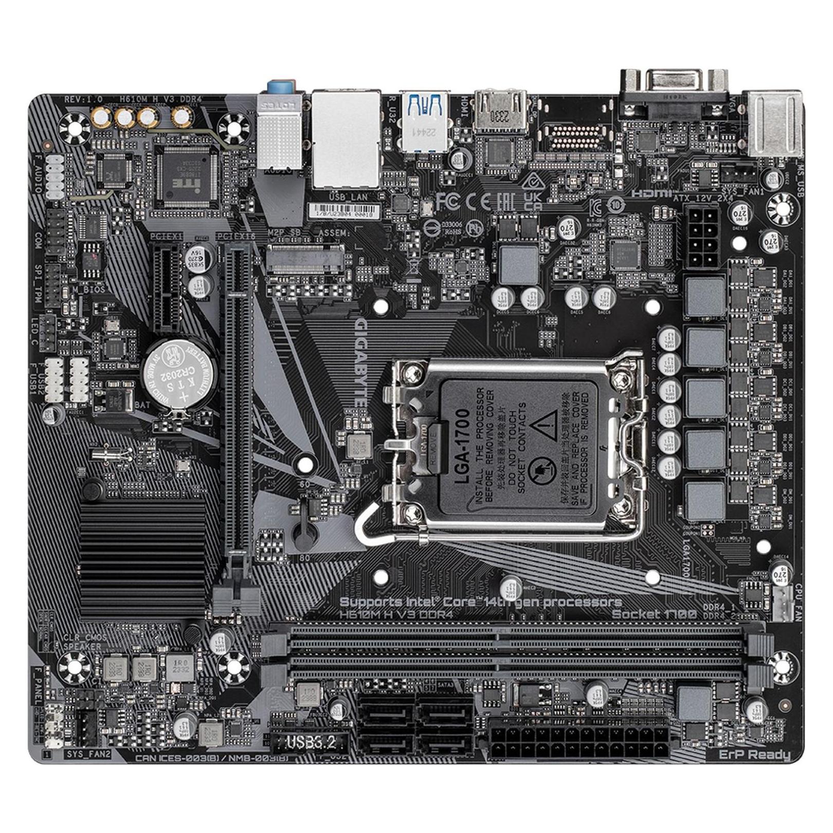 Gigabyte H610M H V3 DDR4 (LGA 1700, Intel H610 Express, mATX) (H610M H V3 DDR4)