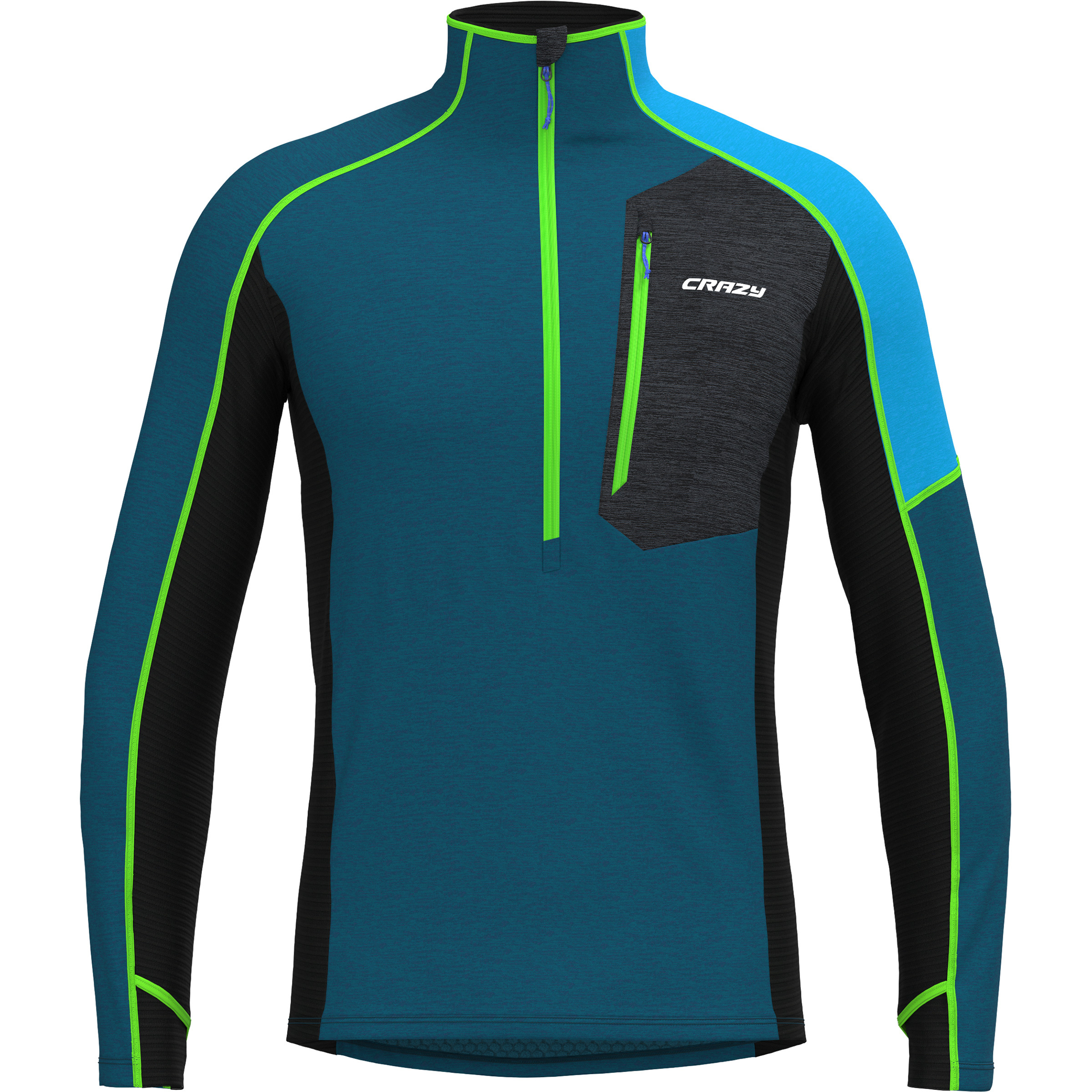 Crazy Ascent Herren Longsleeves blau Größe M Trekking Hautfreundlich