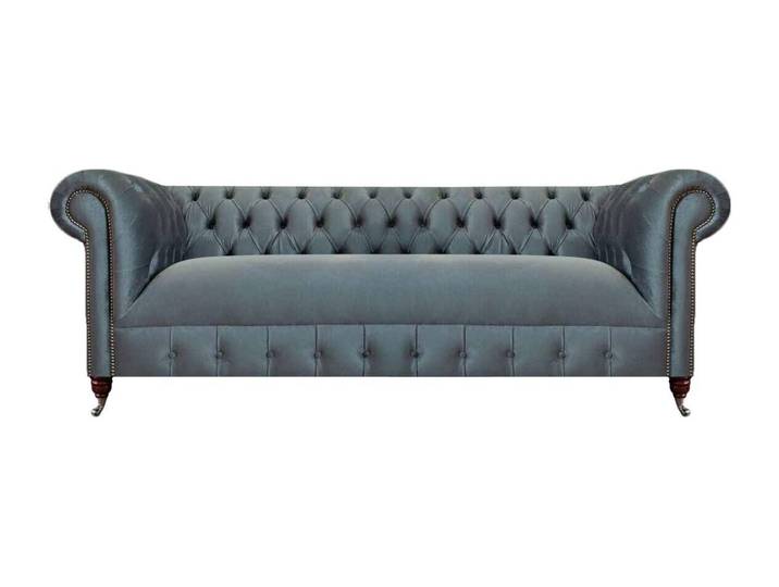 Xlmoebel Chesterfield-Sofa Elegantes graues Chesterfield-Sofa mit hohem Sitzkomfort, 3-Sitzer, Hergestellt in Europa