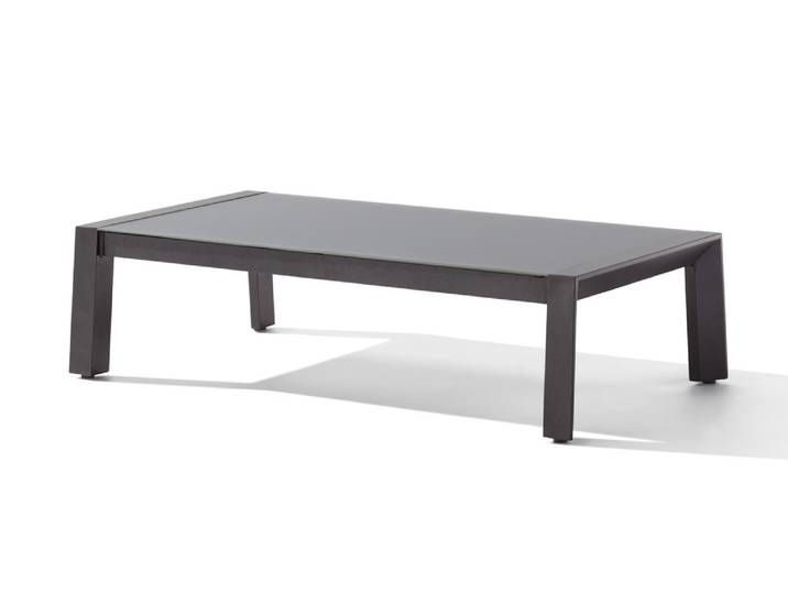 Sieger Brisbane Loungetisch 120x65x31 cm eisengrau/Glas hellgrau