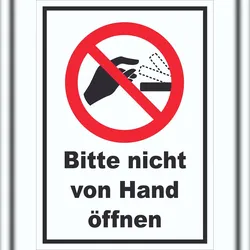 HB-Druck Bitte nicht von Hand öffnen Schild A4 (210x297mm)
