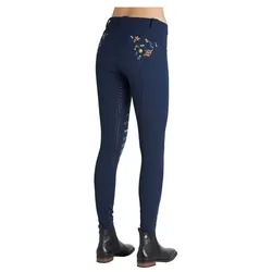 Montar Damen Reithose Alina yati Blueberry mit Sickerei, Damengröße: Größe 34