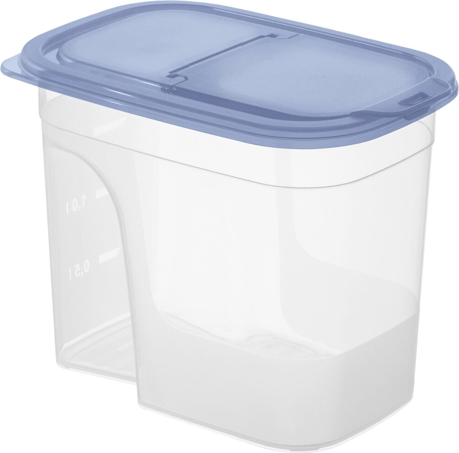 Rotho SUNSHINE rechthoekige container, 2,2 liter, blauw transparant