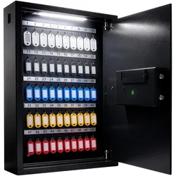 pavo, Schlüsseltresor + Schlüsselschrank, Schlüsselkasten WIFI, 50 Haken, LED Licht, Fingerprint/Pin/Schlüssel/App